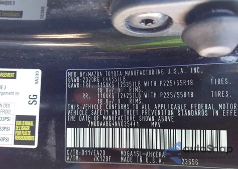 2022 Toyota Corolla Cross Xle из США, поврежденный, VIN 7MUDAABG4NV035441